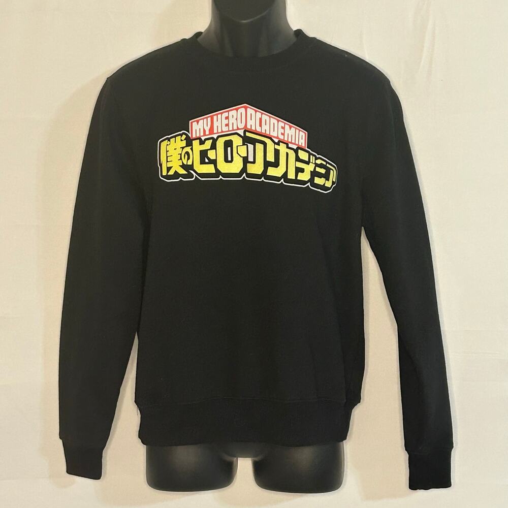 My Hero Academia Black Sweatshirt Anime Logo Long Sleeve Unisex adult XS